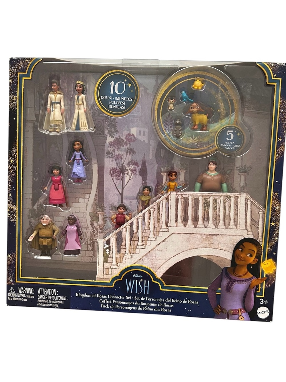 New In Box Disney Wish Kingdom of Rosas Character Set 10 Dolls + 5 Friends